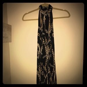 Calf length halter dress black size M